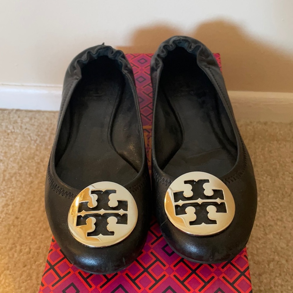 Tory Burch Black Flats
